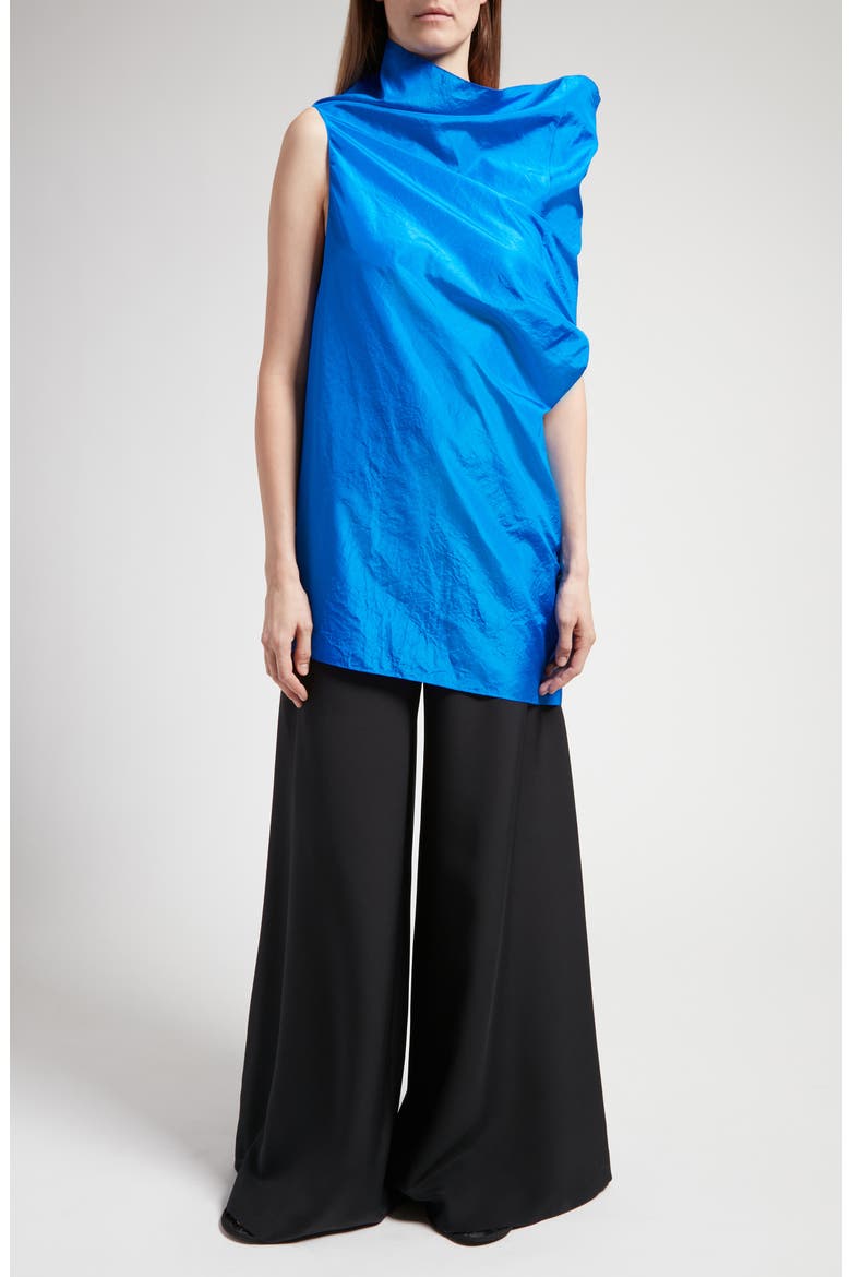 Aria Asymmetric Silk Top, Alternate, color, BLUE