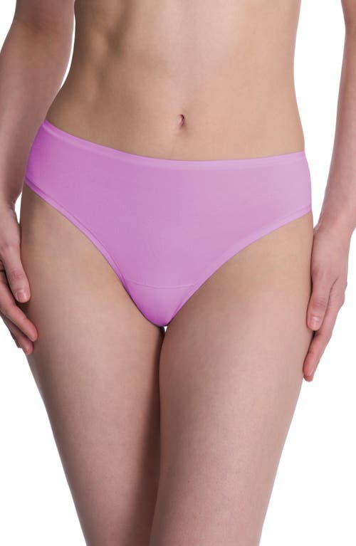 Natori Bliss Bare Stretch Cotton Thong In Pink