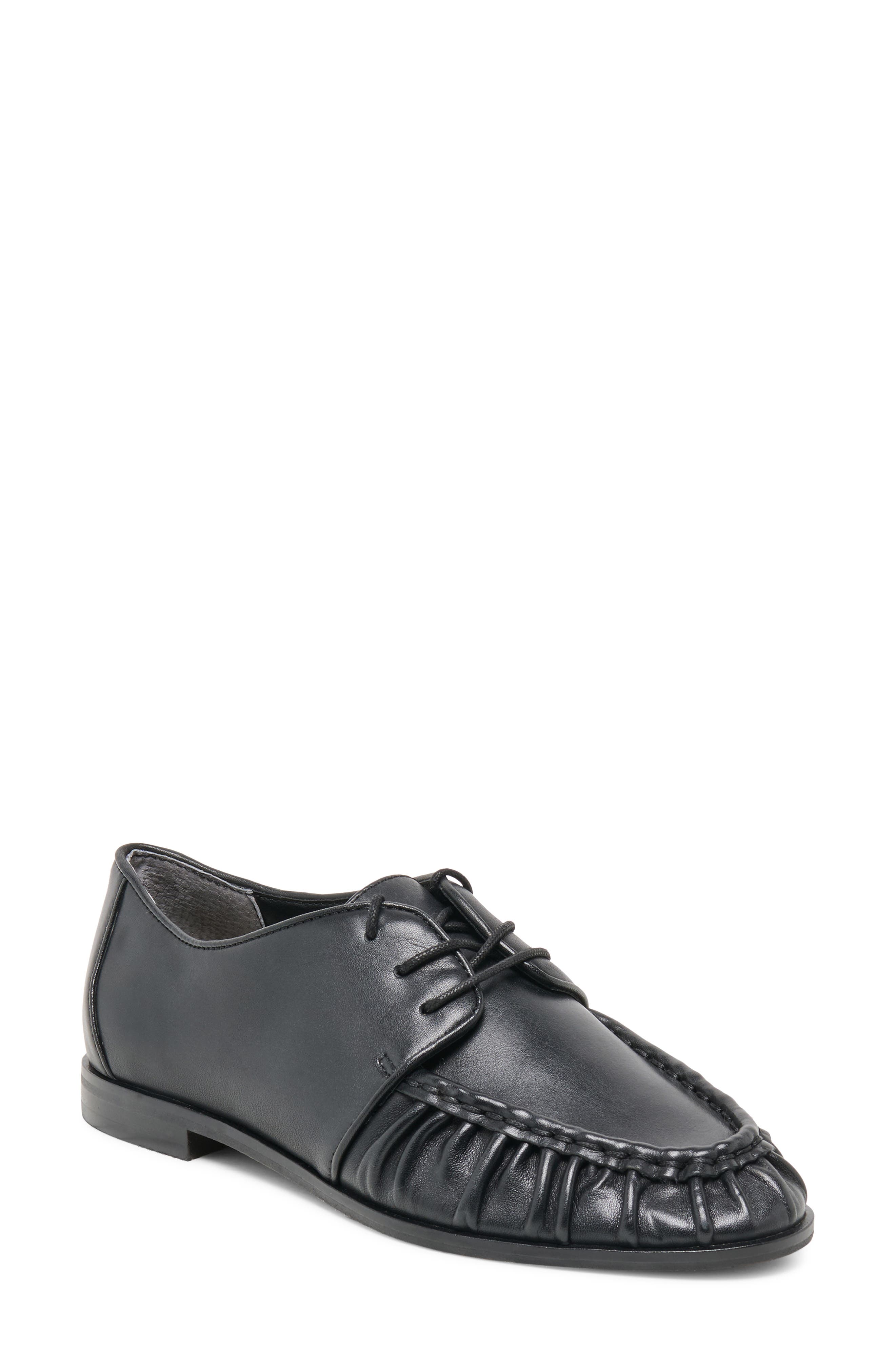 Banks Lace-Up flat, Main, color, BLACK LEATHER