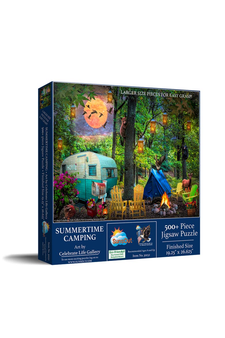 Summertime Camping 500 piece Jigsaw Puzzle for Adults Large Pieces, Main, color, Multicolor