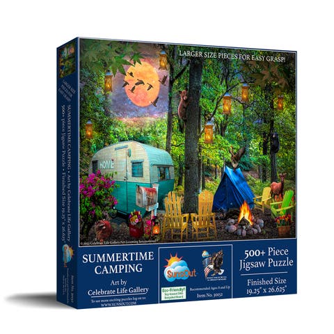 Summertime Camping 500 piece Jigsaw Puzzle for Adults Large Pieces