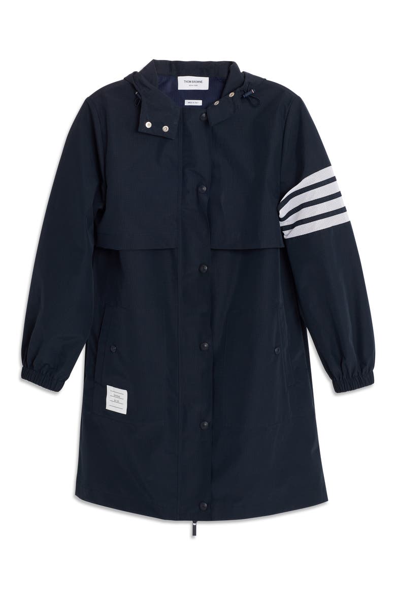 4-Bar Elongated Ripstop Hooded Parka, Alternate, color, NAVY 415