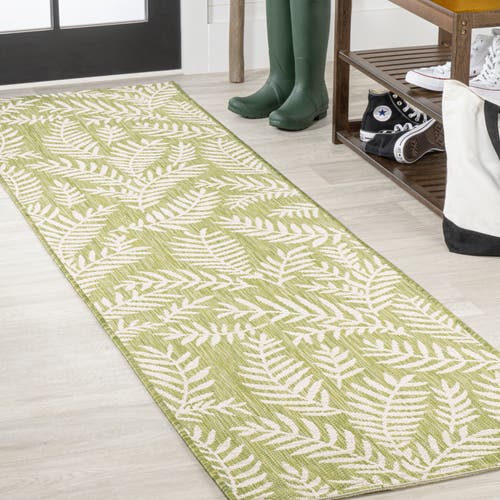 Jonathan Y Nevis Palm Frond Indoor/outdoor Area Rug In Green/cream