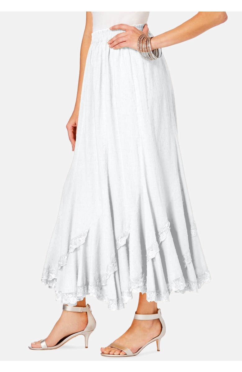 Roaman's Plus Size French Skirt, Alternate, color, White