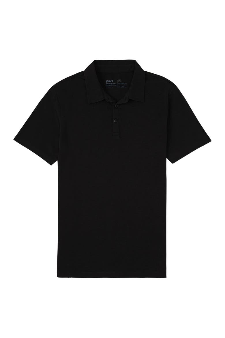 Luxe Essential Slim Polo Made With Organic Cotton, Alternate, color, Black