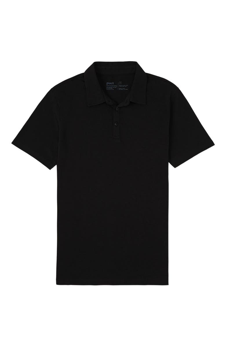 Pact Luxe Essential Slim Polo Made With Organic Cotton, Alternate, color, Black