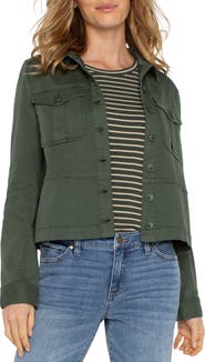 Liverpool Los Angeles Peplum Twill Trucker Jacket