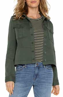 Liverpool Los Angeles Peplum Twill Trucker Jacket