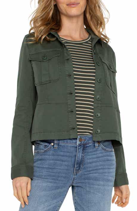 Liverpool Los Angeles Peplum Twill Trucker Jacket