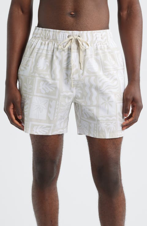 Poolside Stretch Water Repellent Swim Trunks