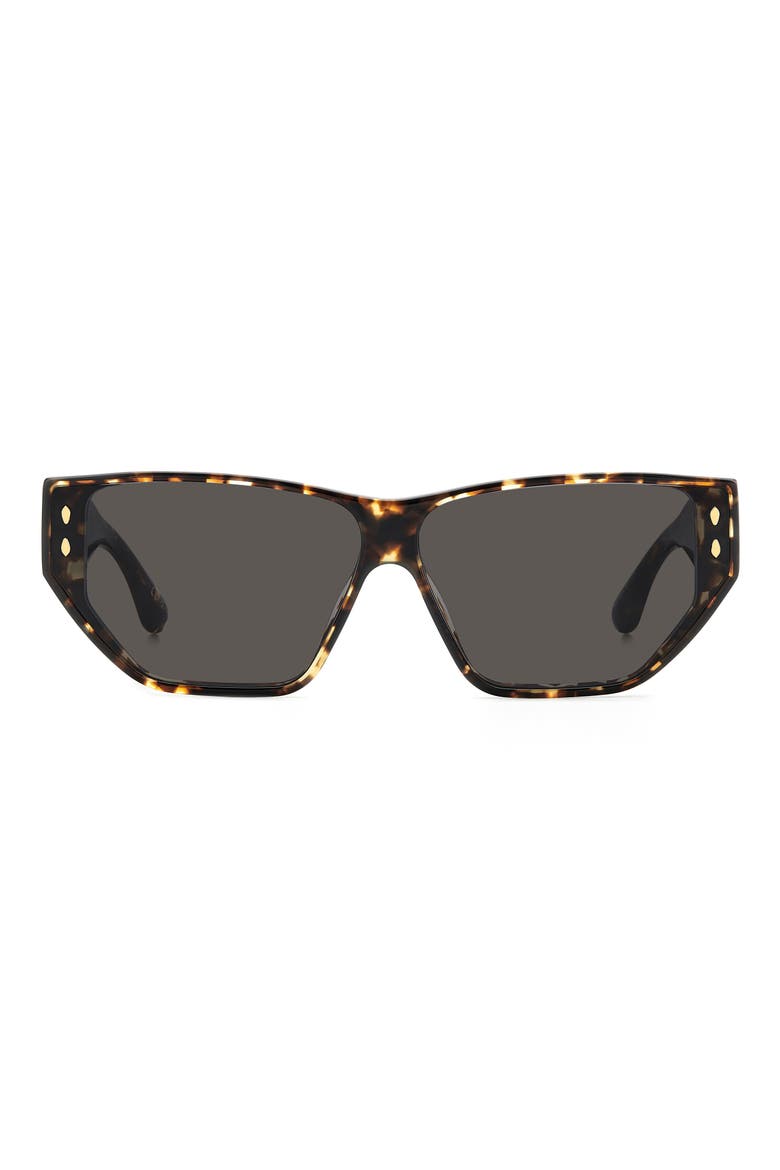 66mm Oversize Angular Sunglasses, Main, color, HAVANA/ GREY