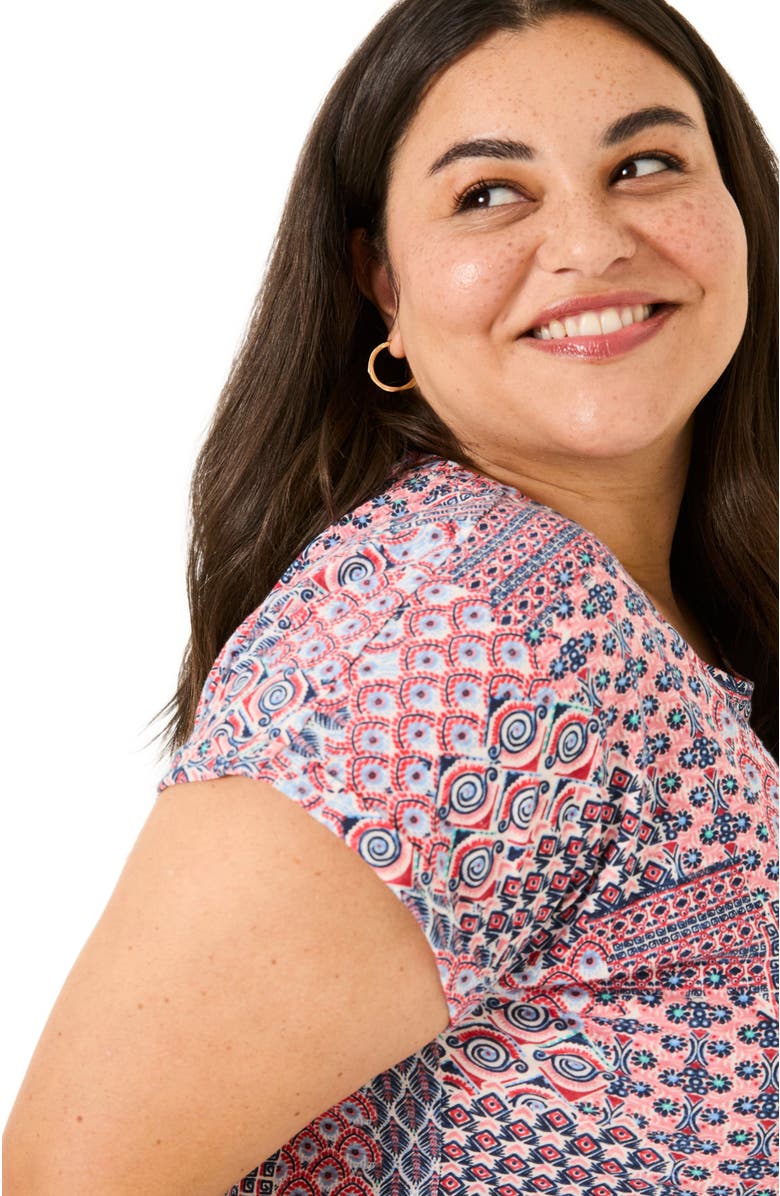 FatFace Plus Size Ivy Geo Patch Top, Alternate, color, 