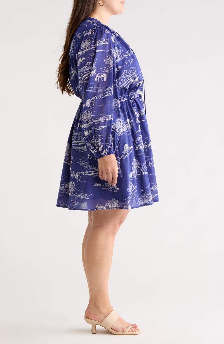 SUGARLIPS Avon Town Viany Long Sleeve Dress, Alternate, color, Navy-Cream