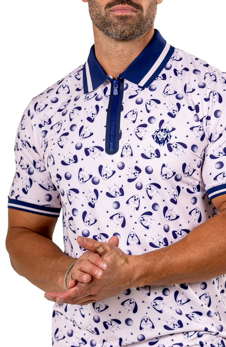 Maceoo Martyr0006 Print Zip Golf Polo, Alternate, color, 