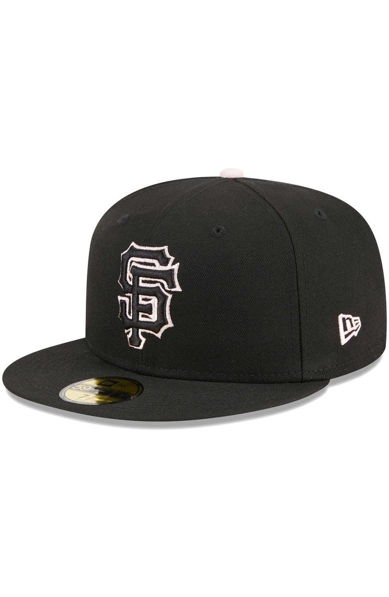 New Era Men's New Era Black San Francisco Giants Pastel Undervisor 59FIFTY Fitted Hat, Alternate, color,