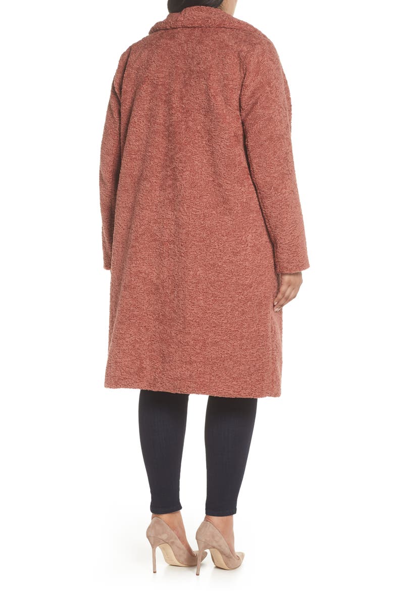 Faux Fur Coat, Alternate, color, ROSE