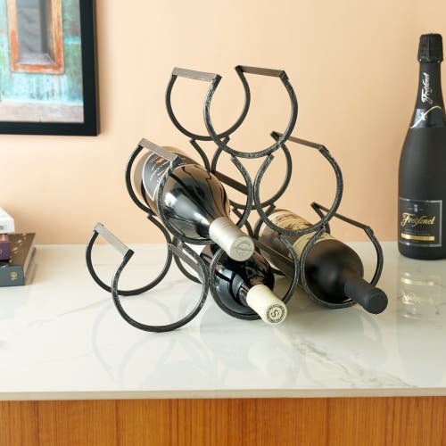 Twine Wine Shrine 6 Bottle Metal Wine Rack In Black