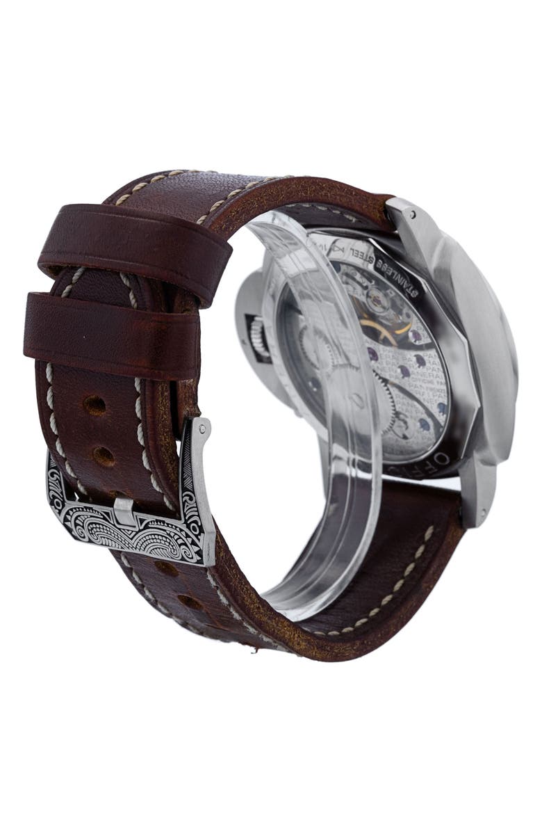 Watchfinder & Co. Panerai Preowned 2004 Luminor 1950 PAM00127 Leather Strap Watch, 47mm, Alternate, color, Black