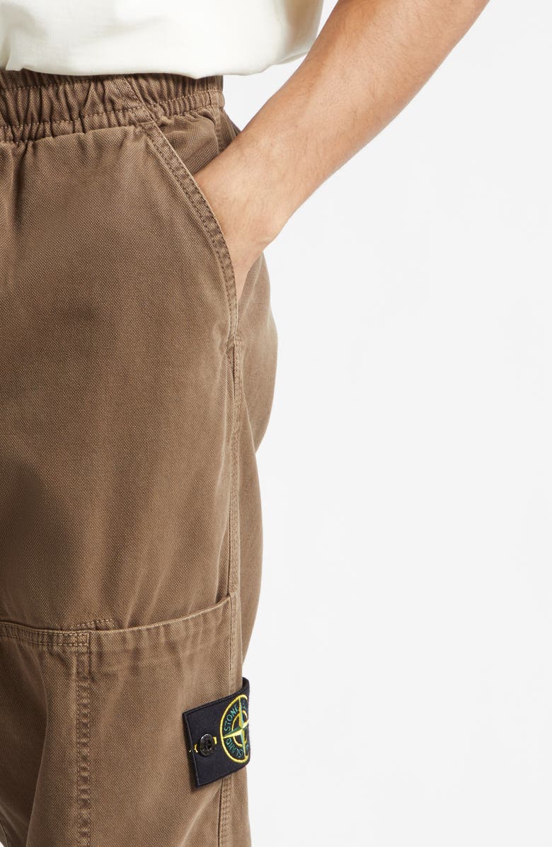 Stone Island Garment Dye Cotton Cargo Pants, Alternate, color, Umber