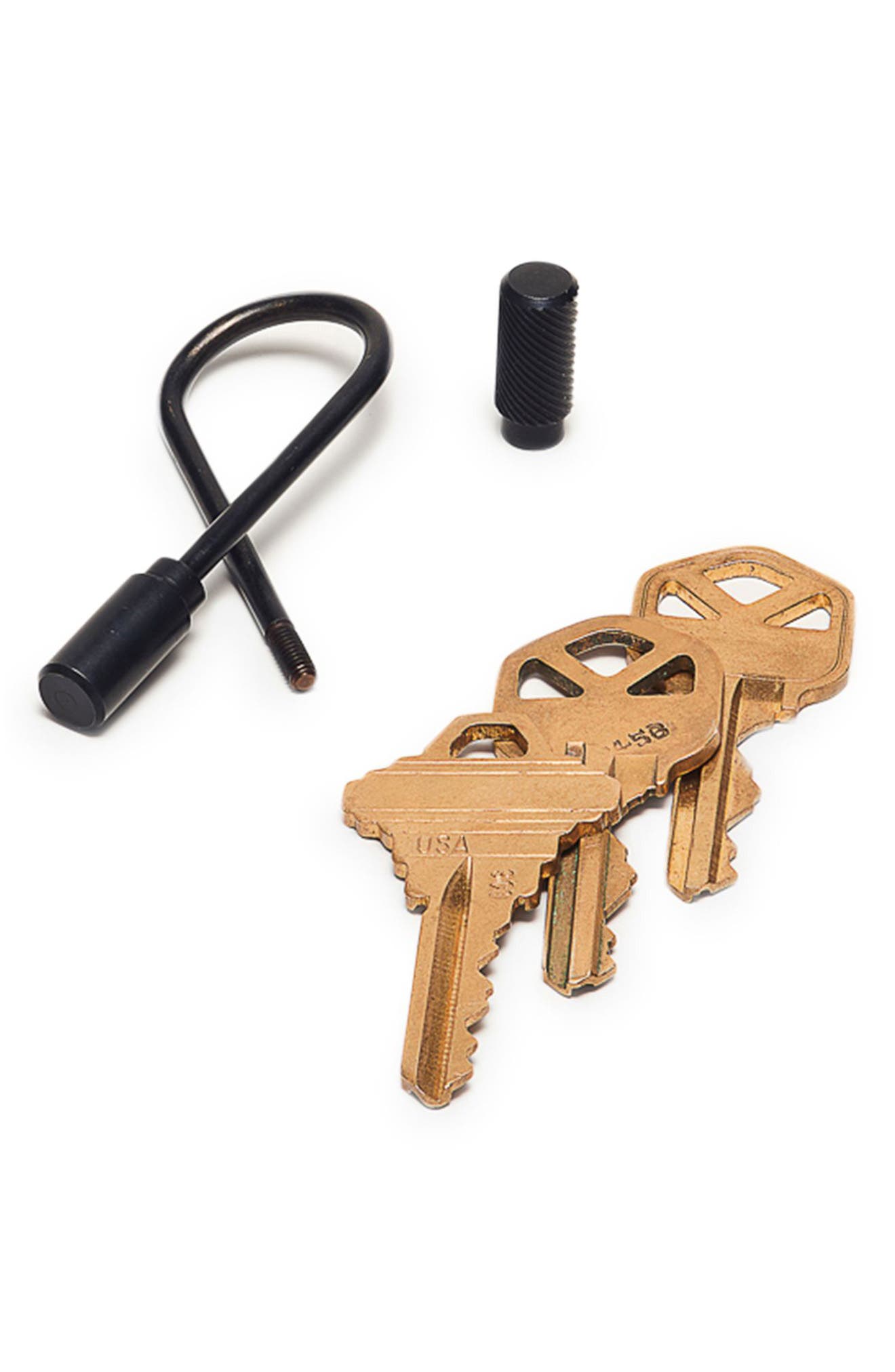 Closed Helix Key Ring, Alternate, color, VAPOR BLACK