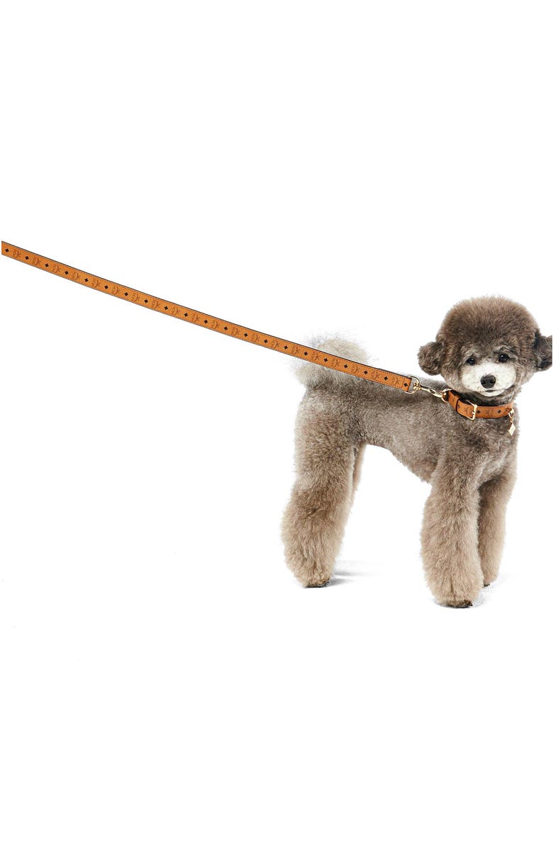 MCM Pet Leash in Monogram Print Leather, Alternate, color, 
