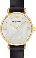 Emporio Armani Leather Strap Watch, 32mm