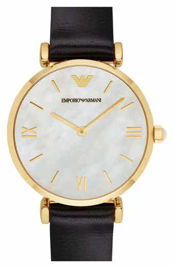 Emporio Armani Leather Strap Watch, 32mm