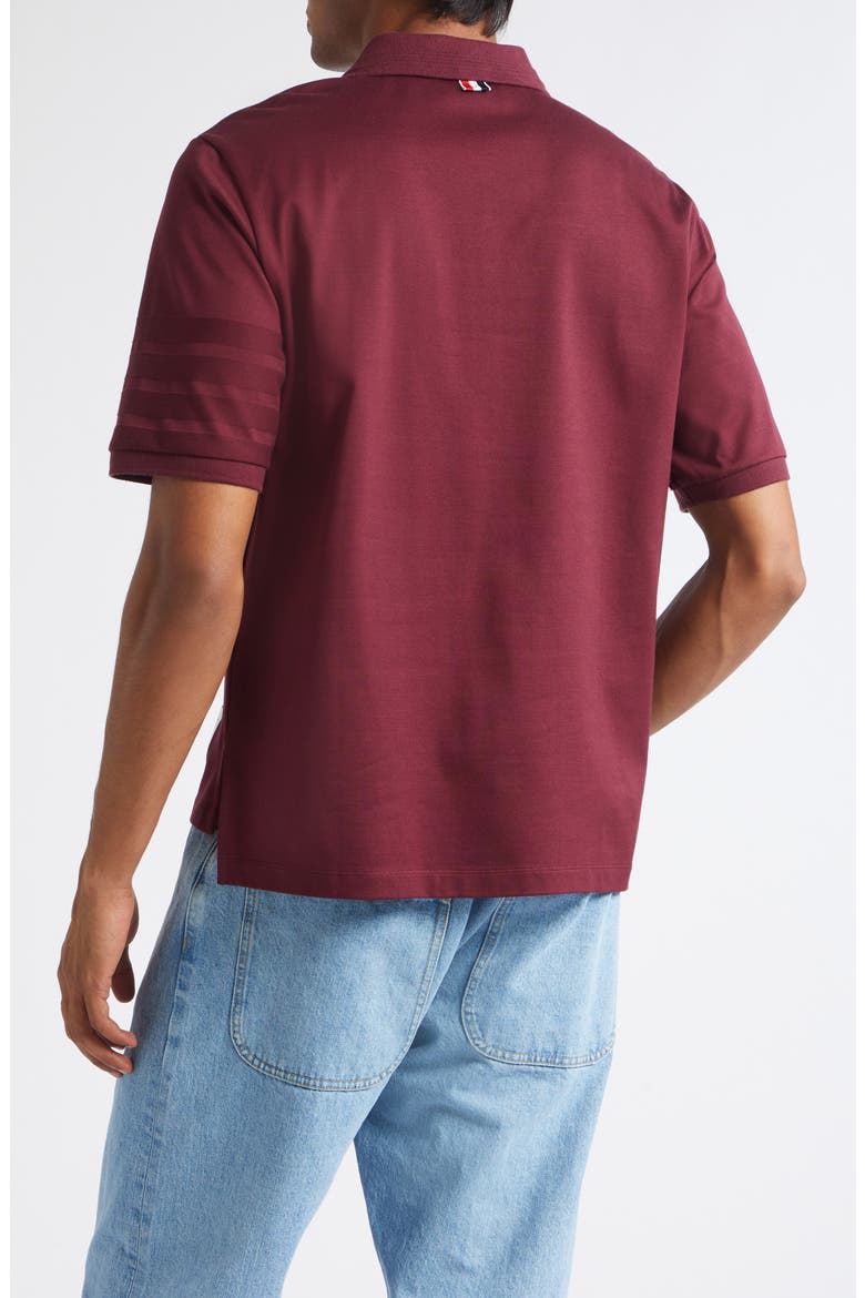 4-Bar Cotton Jersey Polo, Alternate, color, BURGUNDY