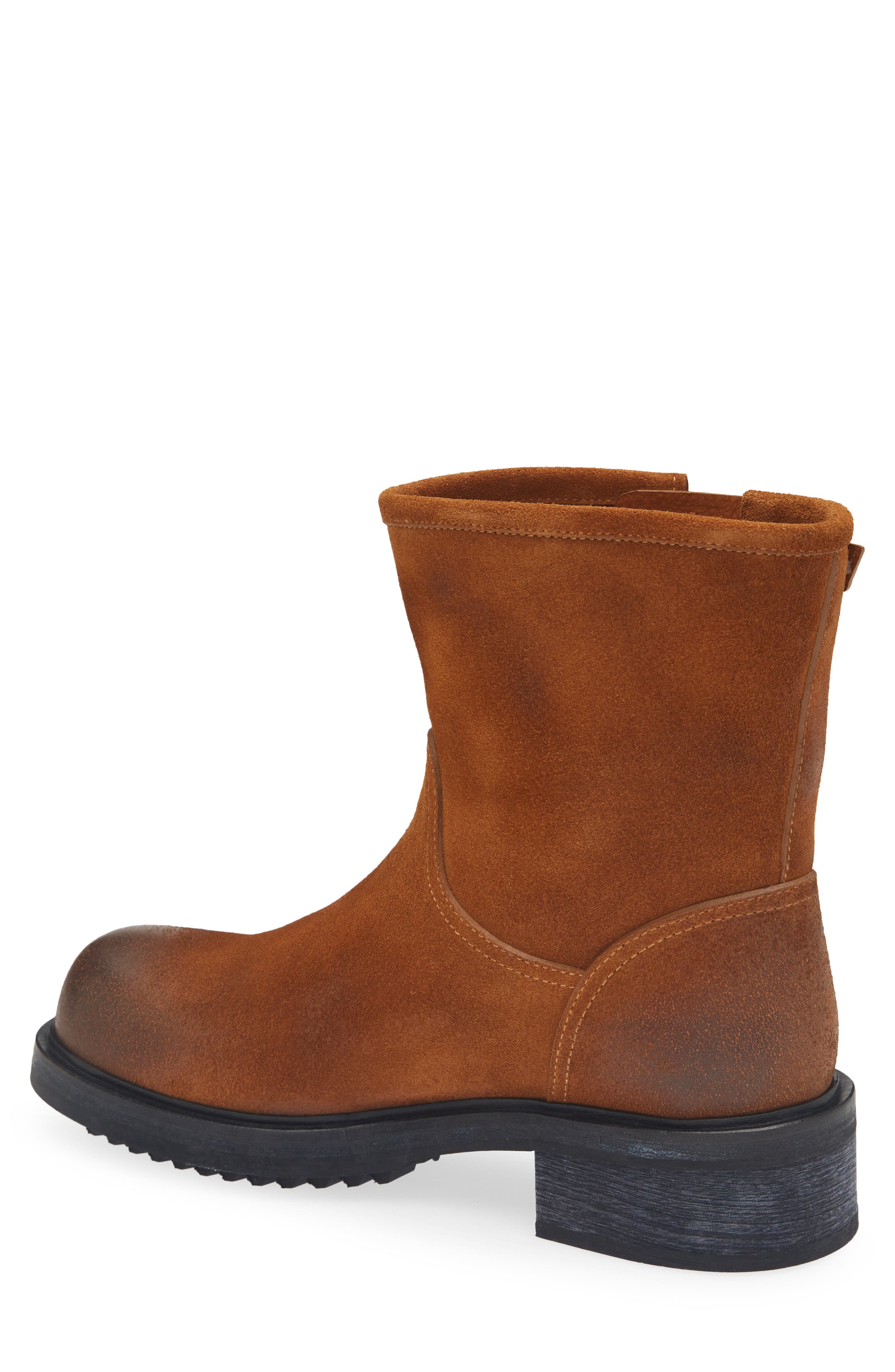 Burnished Suede Boot, Alternate, color, CHESTNUT/ GOLD