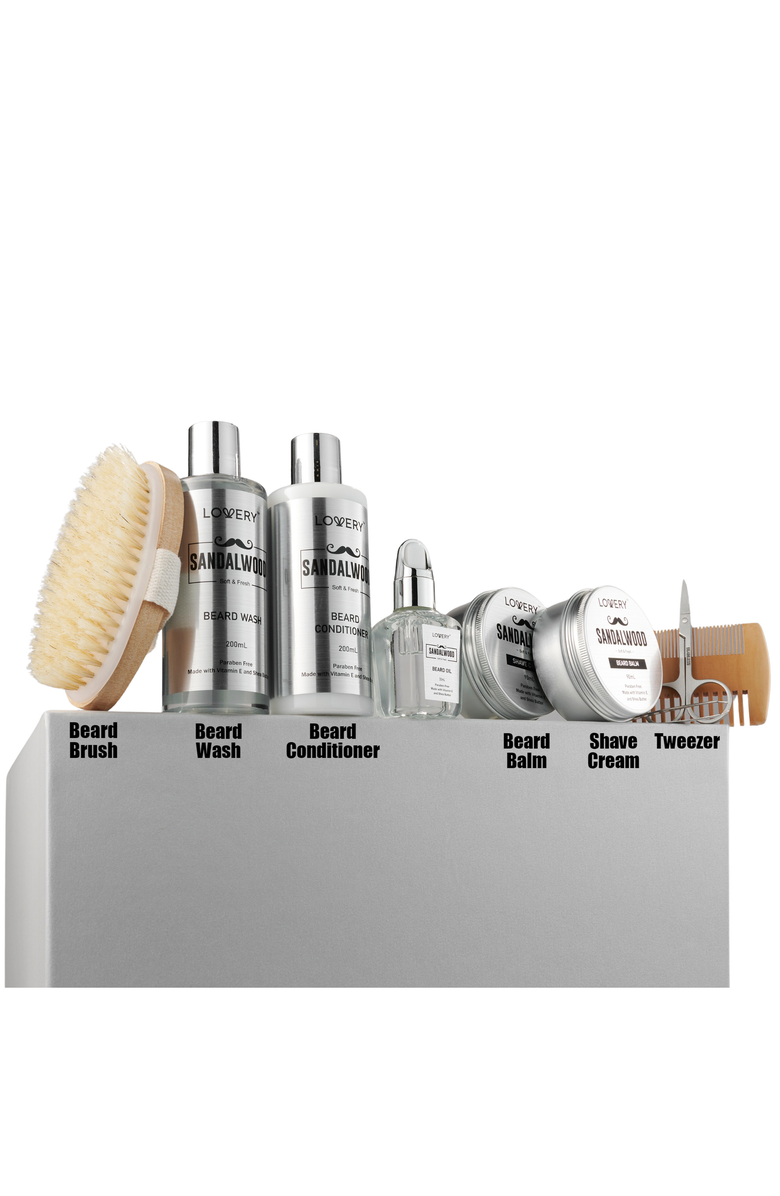 Lovery Sandalwood Luxury Beard Grooming Set, Alternate, color, NO COLOR