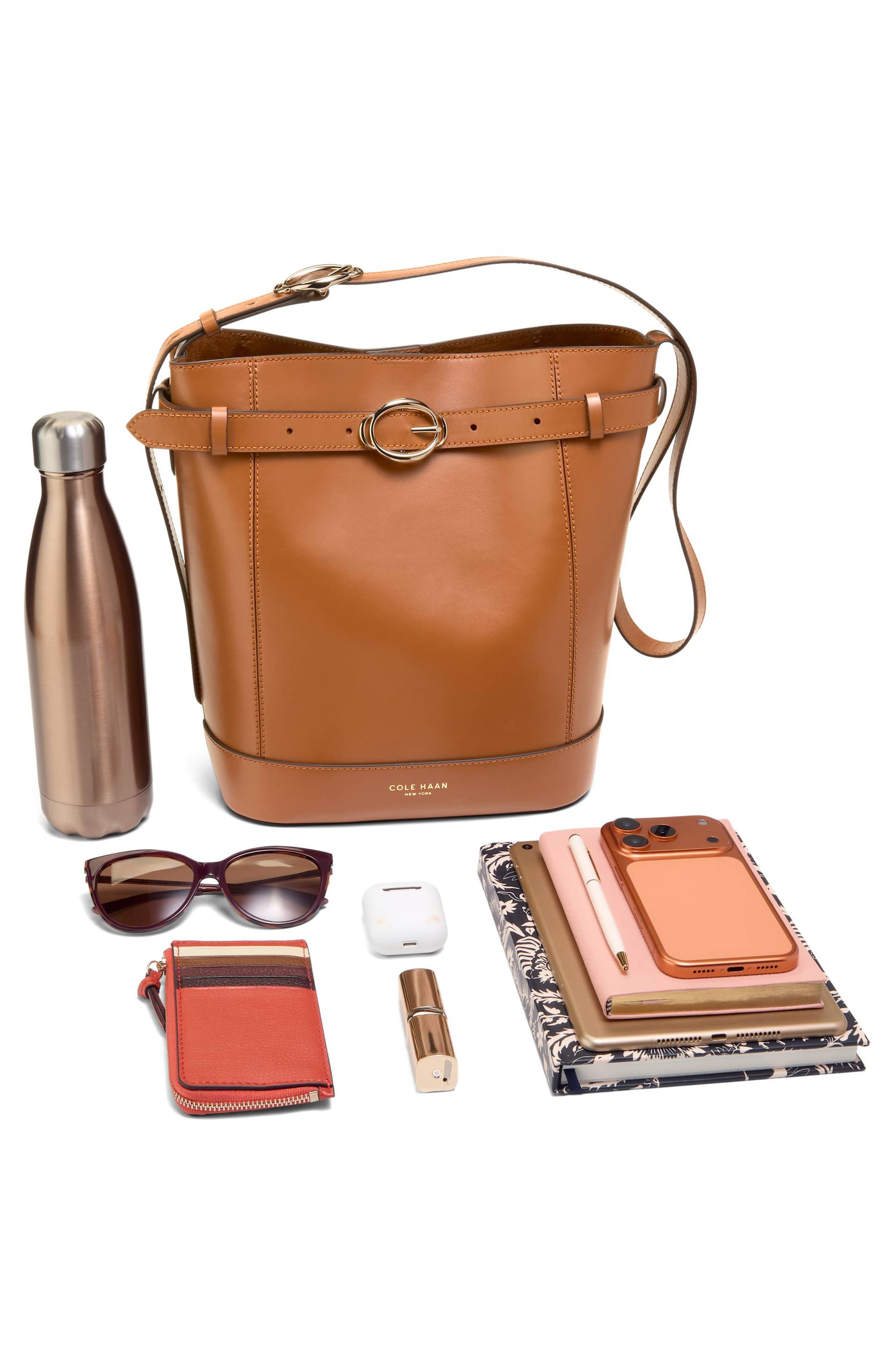 Alexandria Leather Bucket Bag, Alternate, color, NEW CARAMEL
