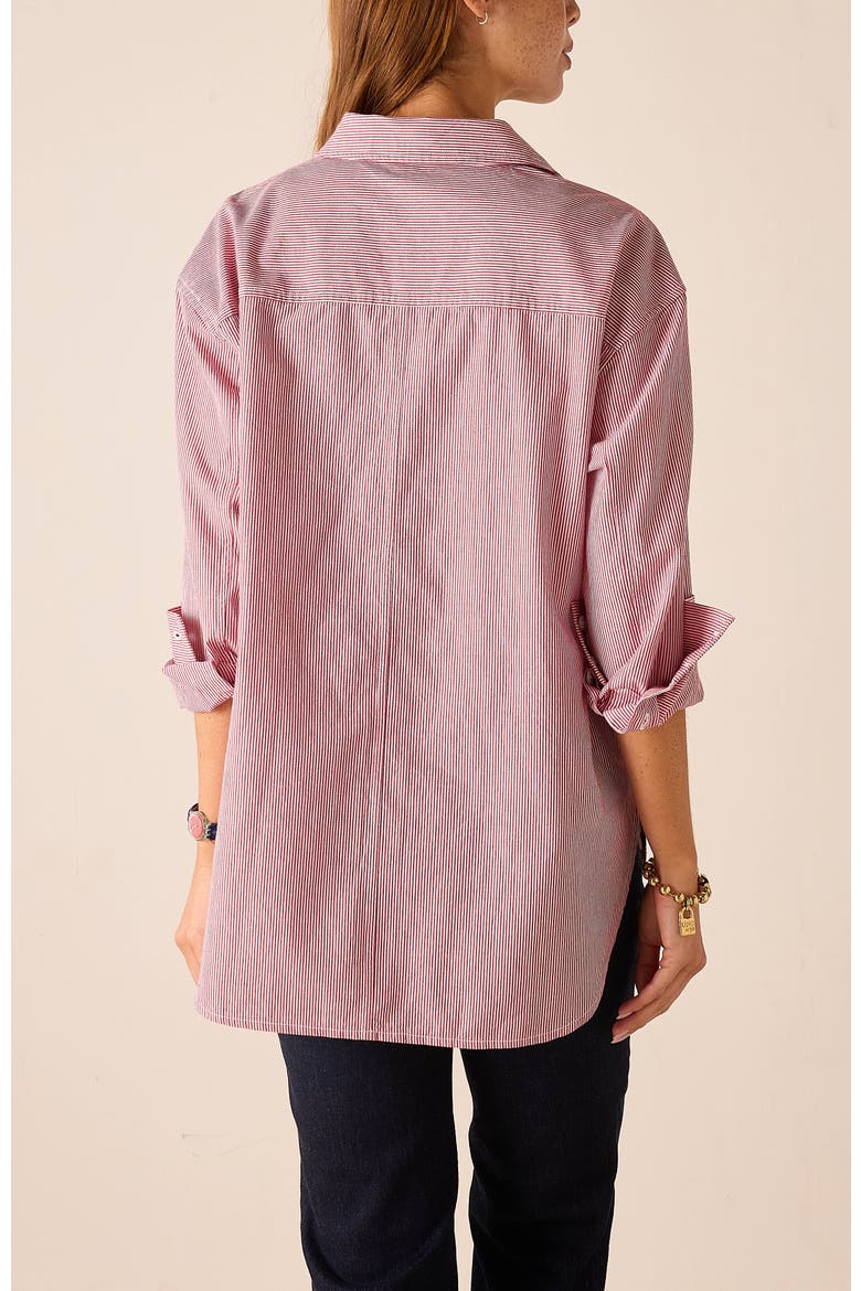 Francie Collar Top, Alternate, color, Cardinal Pinstripe