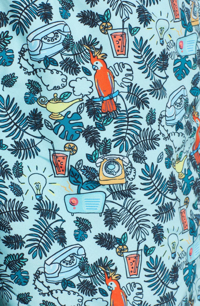 Bugatchi Print Swim Trunks, Alternate, color,