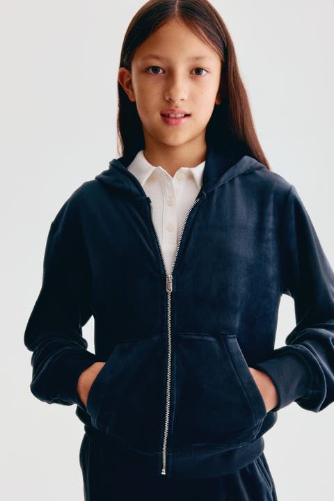 Velour Hooded Jacket