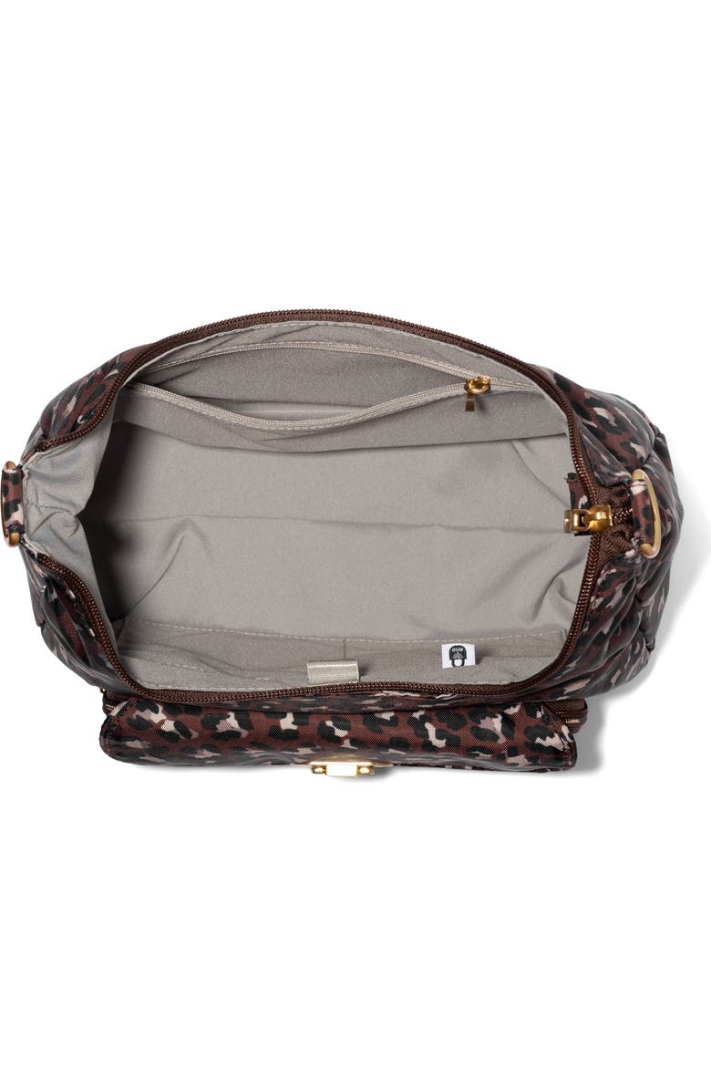 BAGGALLINI Coastal Flip Lock Half Moon Bag, Alternate, color, Ganache Cheetah Gold Hardware