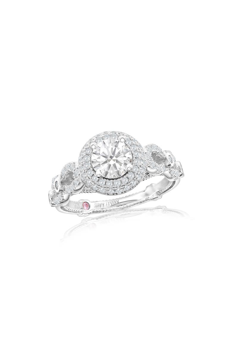 Sterling Silver Cubic Zirconia Halo Filigree Ring, Main, color, WHITE