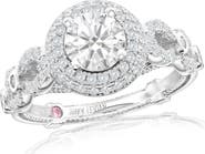 SUZY LEVIAN Sterling Silver Cubic Zirconia Halo Filigree Ring