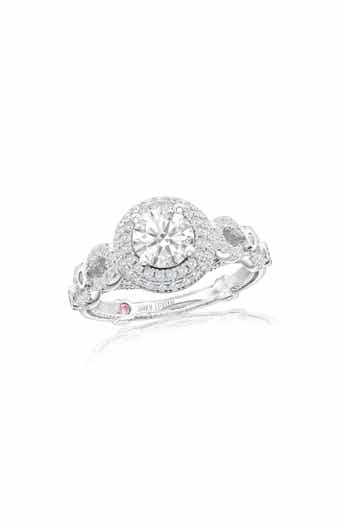 SUZY LEVIAN Sterling Silver Cubic Zirconia Halo Filigree Ring