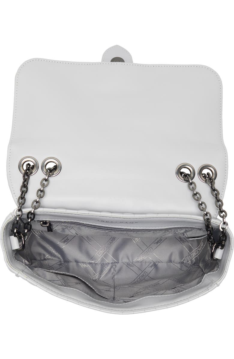 Longchamp Amazone Small Quilted Leather Crossbody Bag, Alternate, color, Pearl