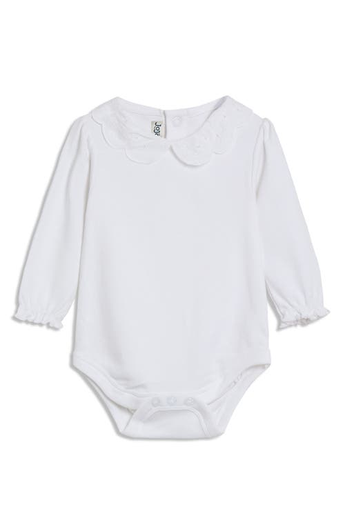 Jojo Maman Bébé Jojo Maman Bebe Eyelet Collar Cotton Bodysuit In White
