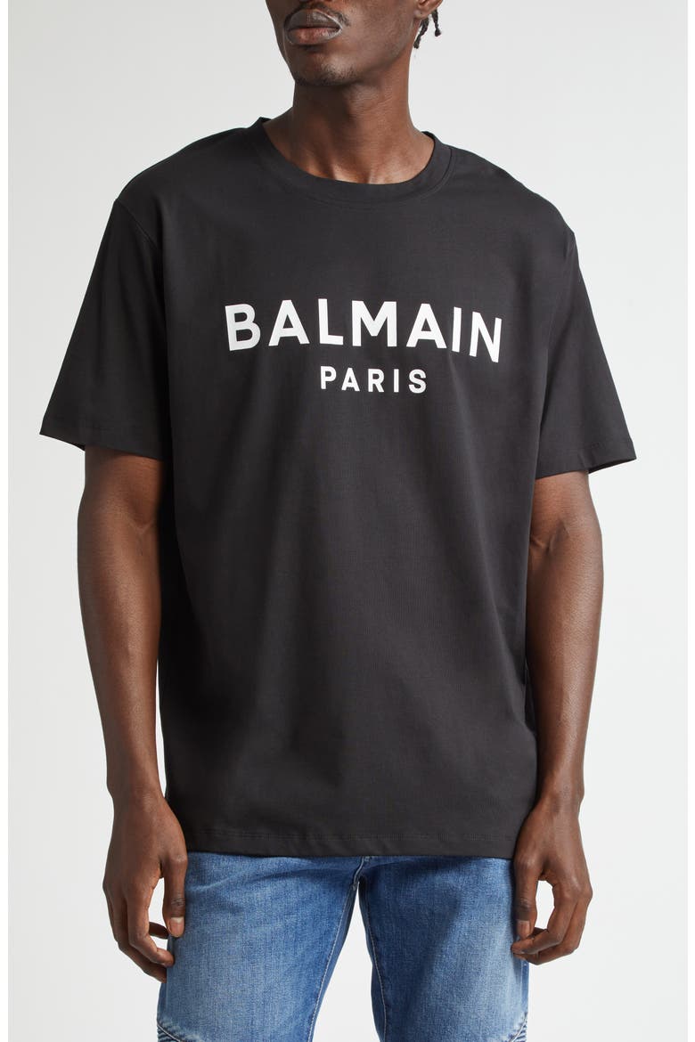Logo Cotton T-Shirt, Main, color, EAB BLACK/ WHITE