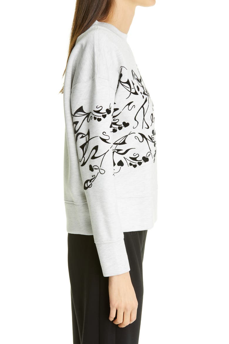 Lyhndi Bergamot Flocked Sweatshirt, Alternate, color, CREAM