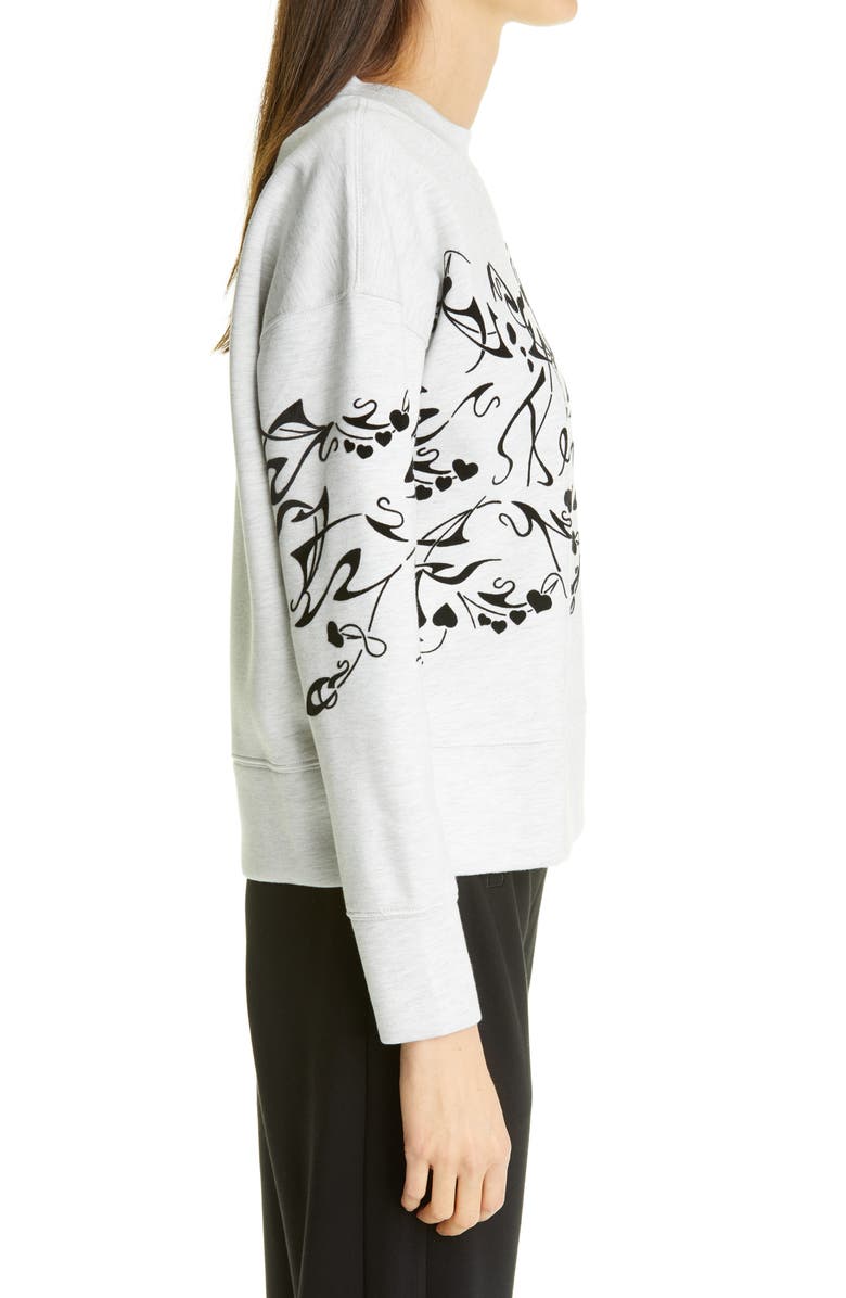 Ted Baker London Lyhndi Bergamot Flocked Sweatshirt, Alternate, color,