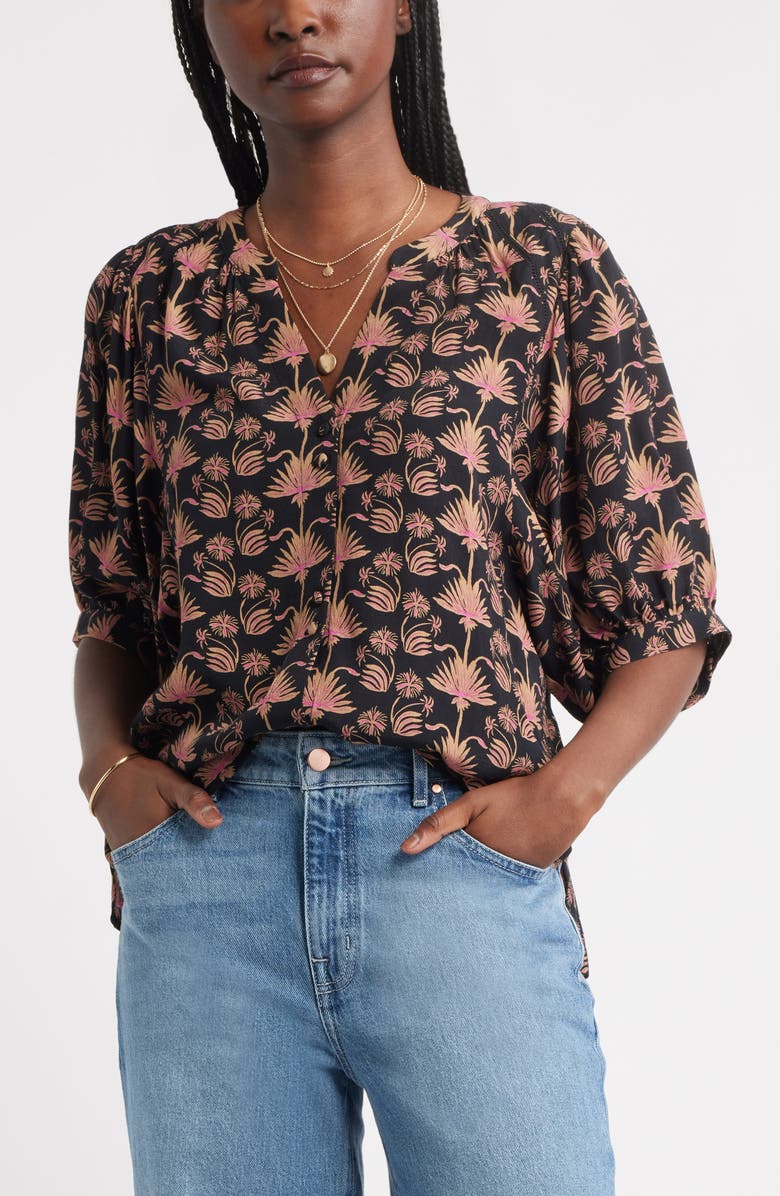 Treasure & Bond Raglan Sleeve Button-Up Shirt, Main, color,