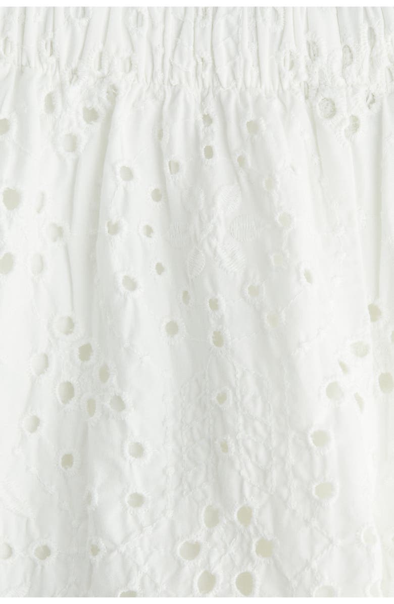 H&M Wide Broderie Anglaise Trousers, Alternate, color, White