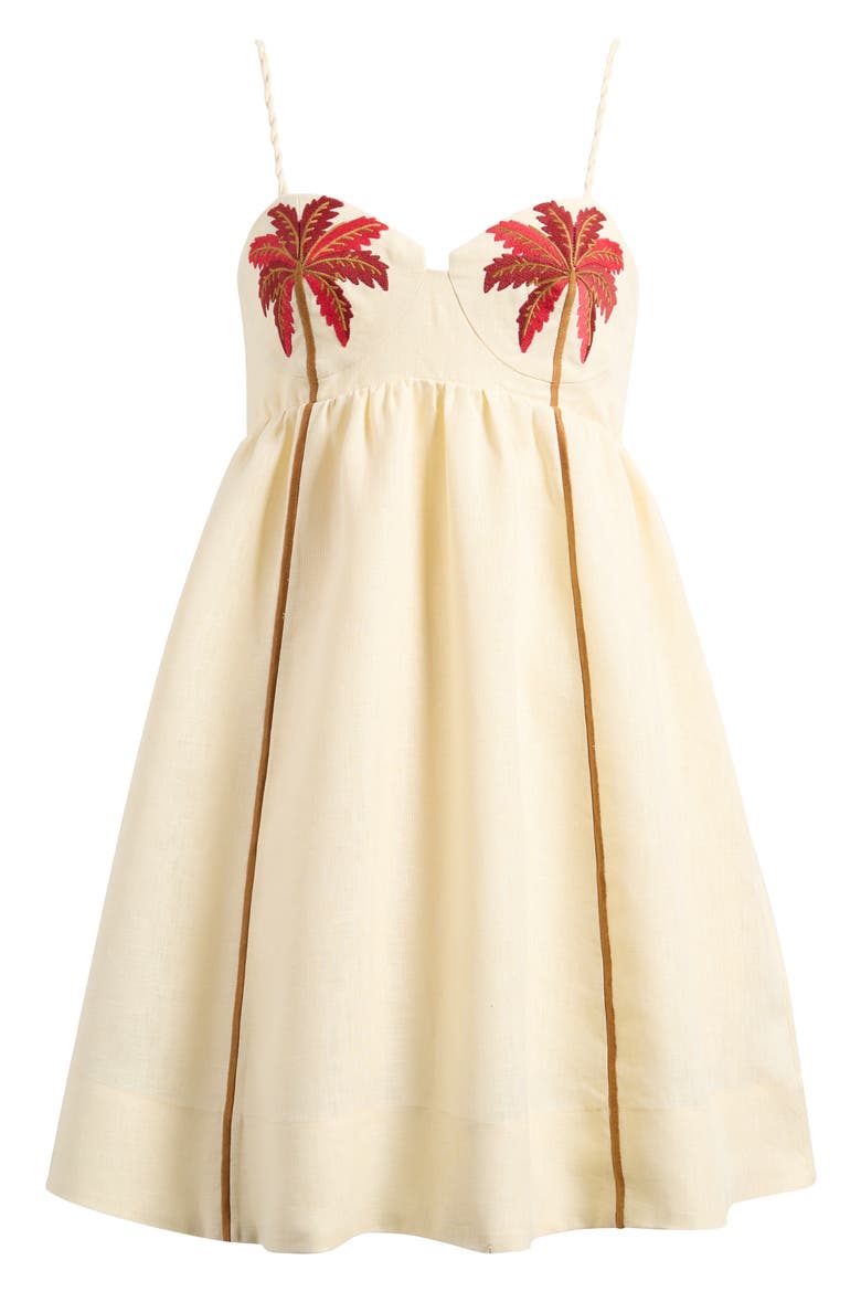 Coconut Tree Babydoll Minidress, Alternate, color, SAND