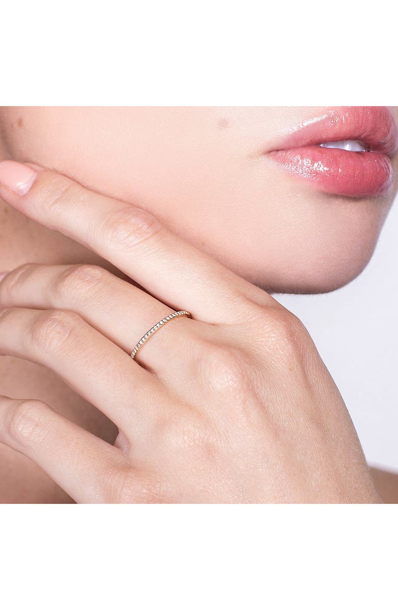 LANA 14K Gold Thin Diamond Stacking Ring, Alternate, color, White Gold/ Diamond