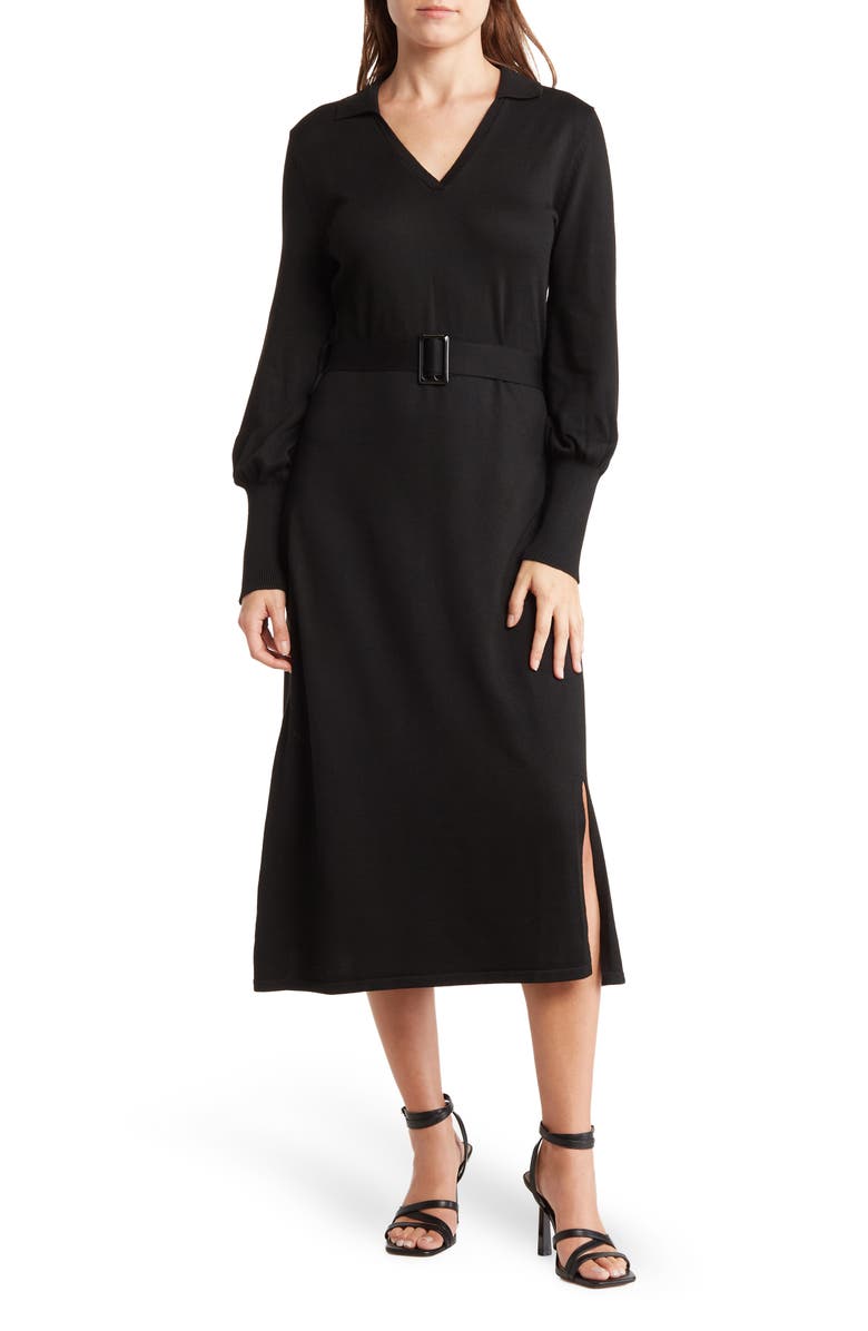 BLUE ORCHID Collared Long Sleeve Sweater Dress, Main, color,