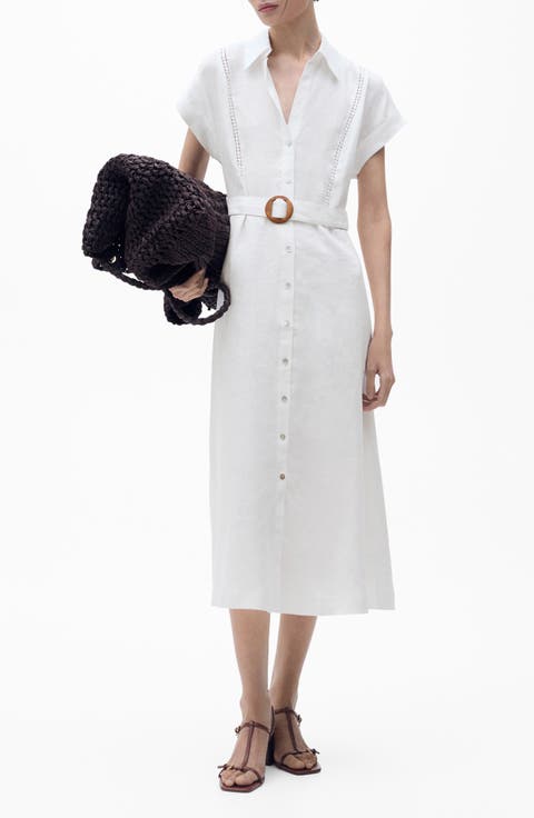 Belted Linen Shirtdress