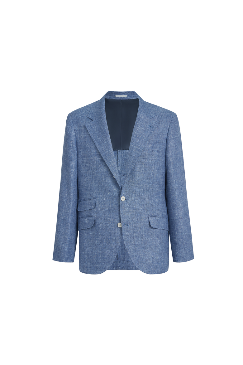 Hopsack deconstructed blazer, Alternate, color, Denim